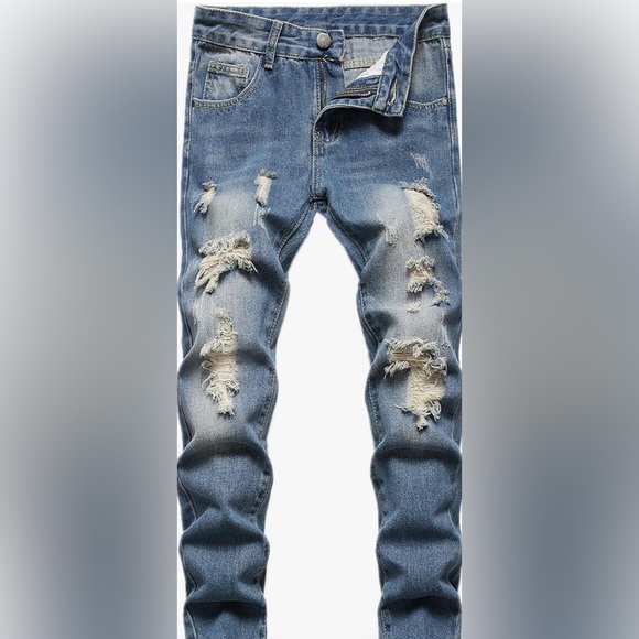 FREDD MARSHALL Boy's Skinny Fit Ripped Destroyed Distressed Jeans - Picture 2 of 6